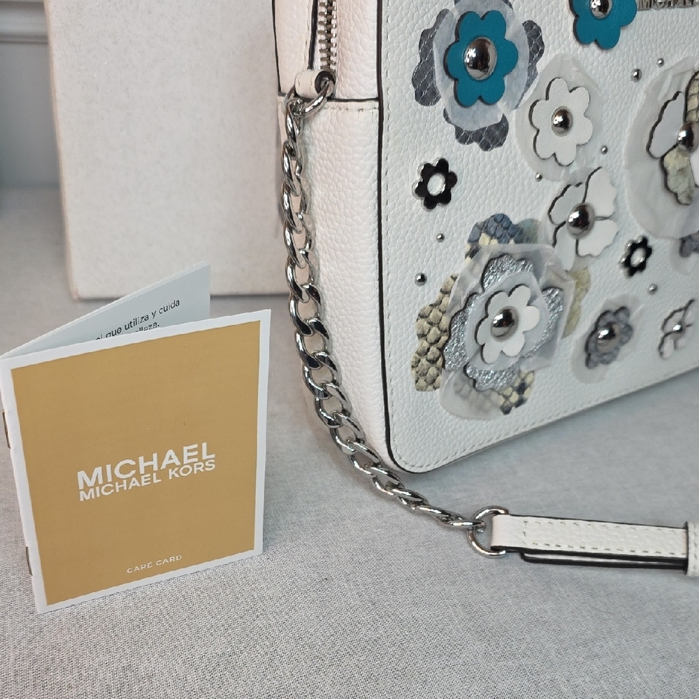Michael Kos Jet Set Travel Floral Embellished Crossbody Bag - Picture 5 of 6